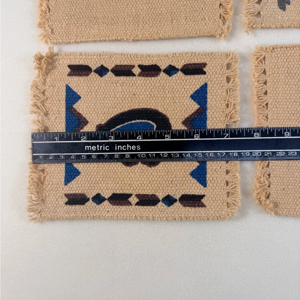 Native-Inspired Woven Coaster Set of 6— Multi Color